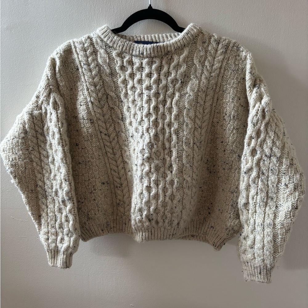 Vintage Chunky Knit Cream Sweater